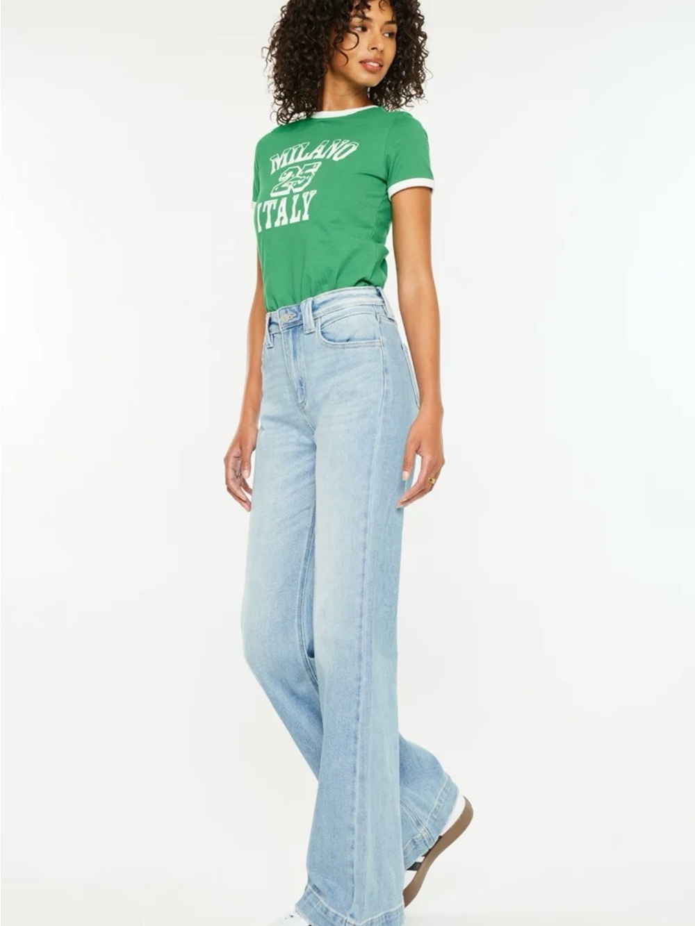 Light Blue Wide-Leg Women's Jeans, KanCan Flare 28/33